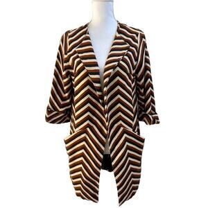 Anthropologie Eva Franco Swing Duster Car Coat Jacket Chevron XS S Retro